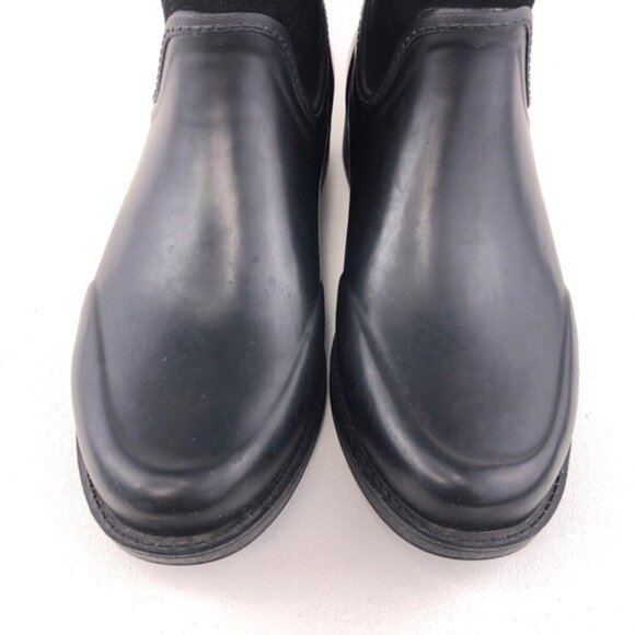 UGG Paxton Black Suede Rubber Rain Boots 7 - Picture 12 of 12